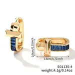 Geometric U-shaped Brass Hoop Earrings for Women