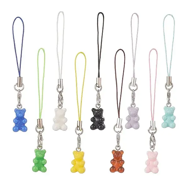 Opaque Resin Bear Mobile Straps