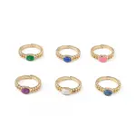 Enamel Rectangle Open Cuff Ring