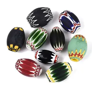 Handmade Millefiori Glass Barrel Beads