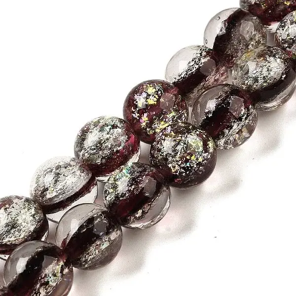 Handmade Dichroic Foil Glass Beads Strands