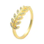 Clear Cubic Zirconia Leaf Finger Rings