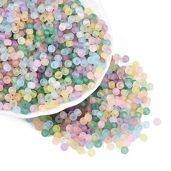 FGB Frosted Transparent Glass Seed Beads