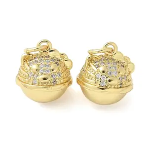 Brass Micro Pave Cubic Zirconia Pendants