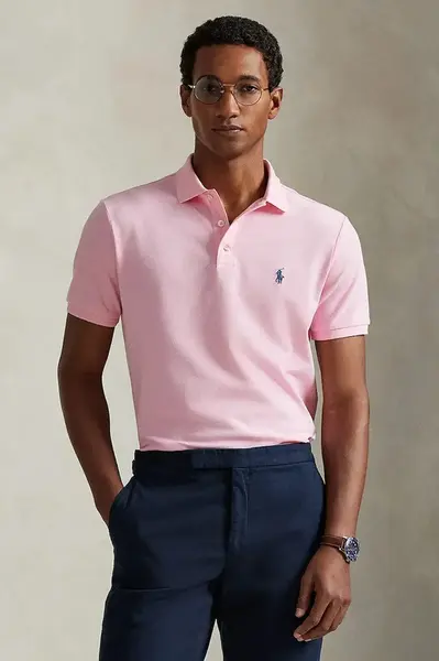 Polo Ralph Lauren polo tričko pánske bavlnené s elastanom