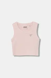 Guess detský crop top z viskózy