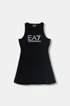 EA7 Emporio Armani šaty bavlněné s elastanem