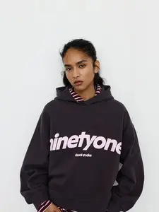 Pull&Bear Mikina  tmavohnedá / pastelovo ružová