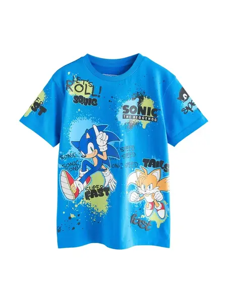 Next Tričko 'Sonic'  modrá / tmavomodrá / žltá / čierna