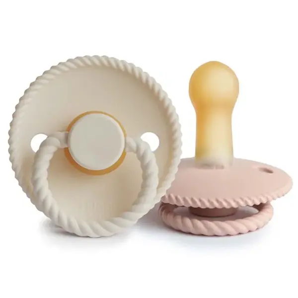 FRIGG Rope Size 2:6-18 months dudlík Blush/Cream 2 ks