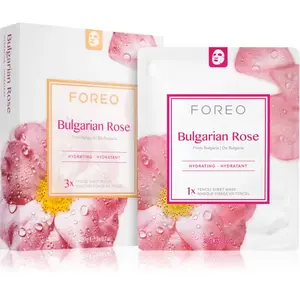 FOREO Farm to Face Sheet Mask Bulgarian Rose hydratační plátýnková maska 3x20 ml