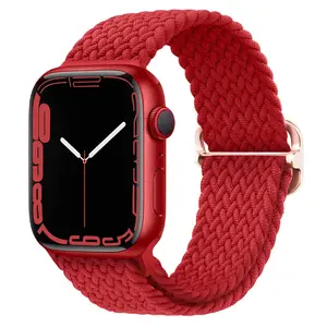 BStrap Elastic Nylon remienok na Apple Watch 42/44/45mm, red