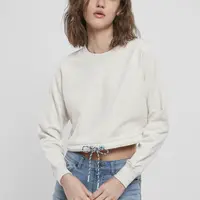 Dámský oversized Cropped Crewneck světle šedý