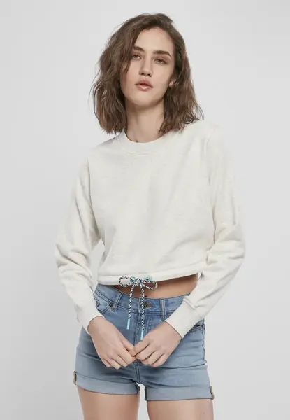 Dámská oversized crop mikina světle šedá