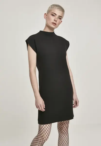 Dámské šaty Terry s prodlouženým ramenem černé