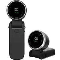 Mini ventilátor s LED displejom - Čierna H38030