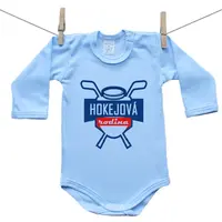Boodyy Modré body s dlhým rukávom Hokejová rodina 92 (18-24 mesiacov)