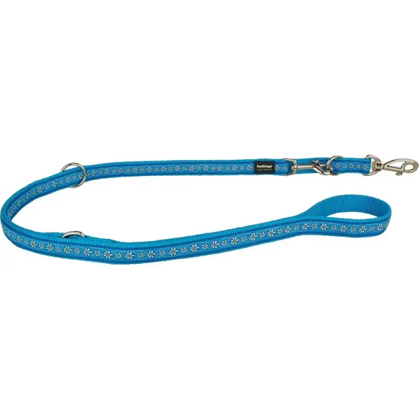 Prepínacie vodítko Red Dingo COSMOS s kvietkami modré, šírka: 25 mm