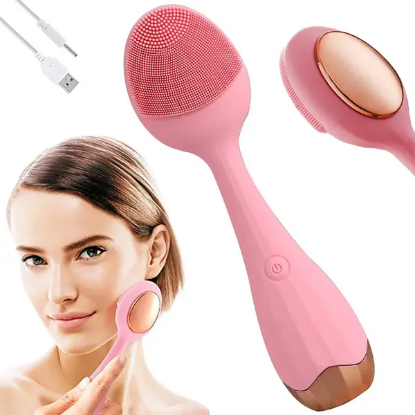 Sónická kefka na čistenie a masírovanie tváre FACIAL CLEANSING MASSAGER AE-619 PINK