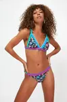Trendyol Palm Pattern Bikini Bottoms with Crochet Stitching