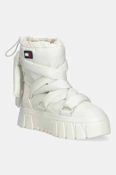 Sněhule Tommy Jeans TJW CHUNKY SNOW BOOT NYLON béžová barva, EN0EN02842