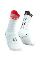 Ponožky Compressport Pro Racing Socks v4.0 Ultralight Run High - White/Alloy