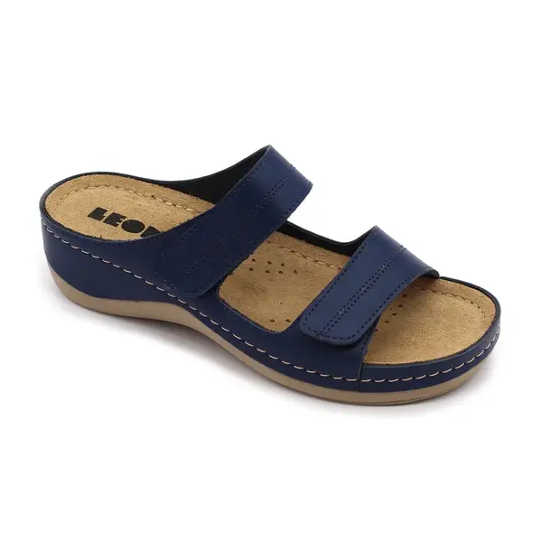 Leon 907 Dámska zdravotná celokožená obuv s prackou 36 - 23cm, modrá, 4,5 cm