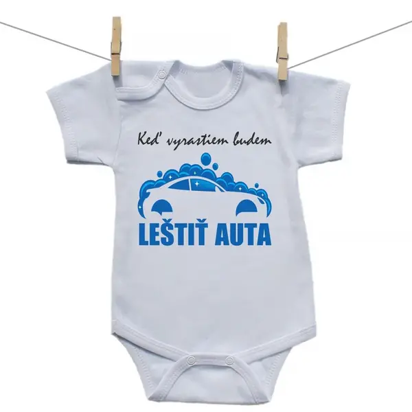 Boodyy Body s krátkym rukávom Keď vyrastiem budem leštiť auta 68 (3-6 mesiacov)