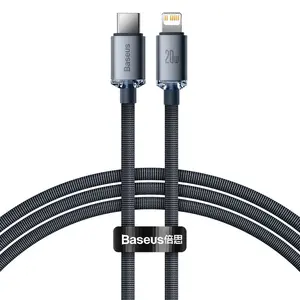 Baseus Crystal Shine kábel USB-C / Lightning 20W 2m, čierny