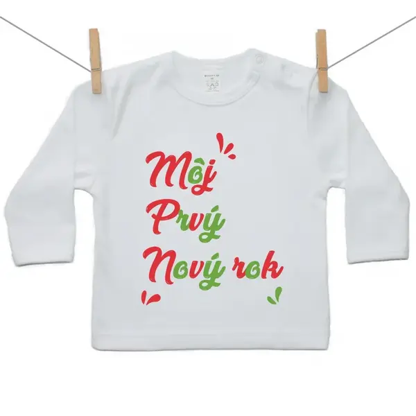 Boodyy Tričko s dlhým rukávom Môj prvý Nový rok 80 (9-12 mesiacov)