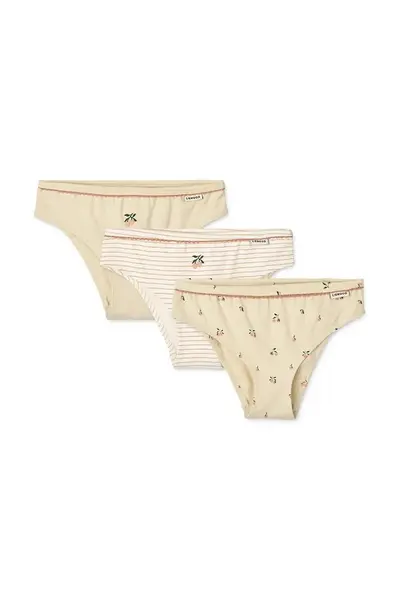 Dětské kalhotky s bavlnou Liewood Aylin Briefs 3-Pack 3-pack béžová barva, LW20282
