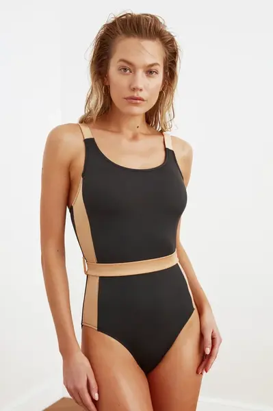 Dámské plavky Trendyol TBESS21MA0221/Black