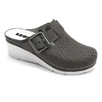 1100 Dámska zdravotná celokožená obuv - Klinový opätok 37 - 23,5cm, sivá, 6,5 cm