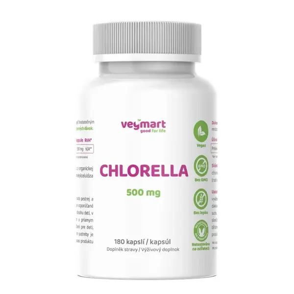Vegmart Chlorella 500 mg, 250 kapsúl