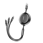 Baseus Golden Loop 3in1 USB kábel - micro USB / Lightning / USB-C 35-120cm, čierny