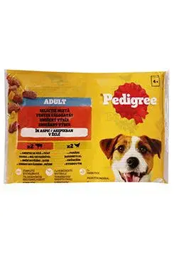 Pedigree kapsa adult hovězí/drůbeží v želé 4x100g