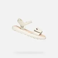 Cream Girls Sandals Geox Puffypop - Girls