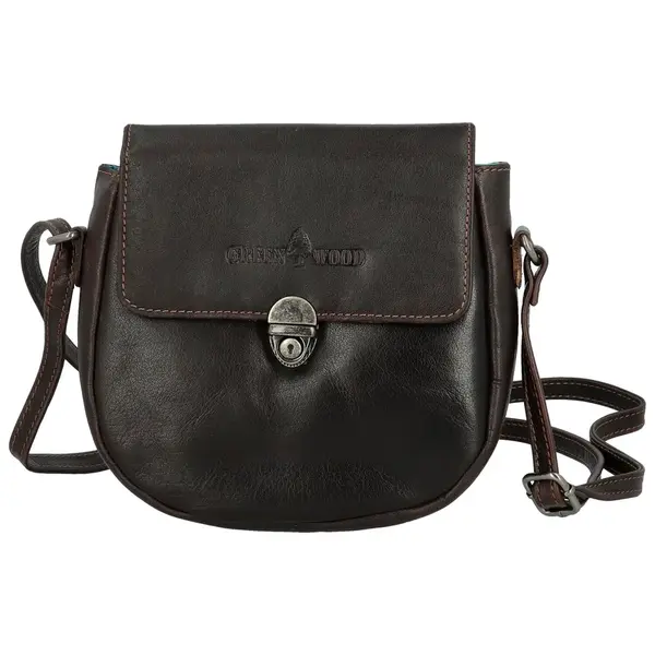 Luxusní dámská kožená crossbody kabelka GW Manoli, tmavě hnědá