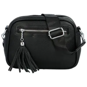 Trendy dámská koženková crossbody kabelka Herbiana, černá