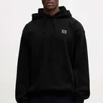 Bavlněná mikina Rip Curl AOTS pánská, černá barva, s kapucí, s aplikací, 099MFL