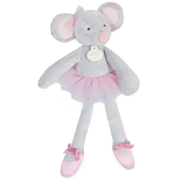 Doudou Plyšová hračka myška šedá balerína 30 cm