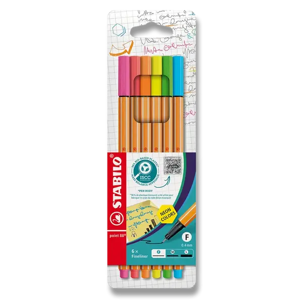Liner STABILO point 88 - sada 6 neonových barev