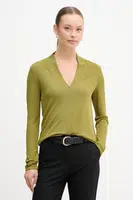 Halenka United Colors of Benetton dámská, zelená barva, hladká, 31NLD401X
