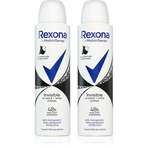 Rexona Invisible Black and White dezodorant v spreji proti bielym a žltým škvrnám