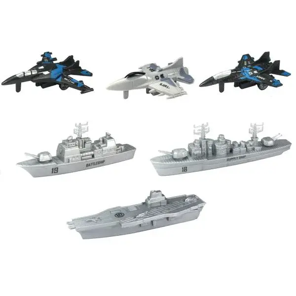 Vojenská sada lodě a letadla set