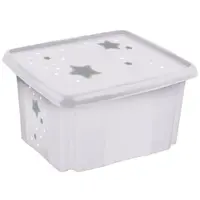 Úložný box s víkem velký "Stars", Bílá II