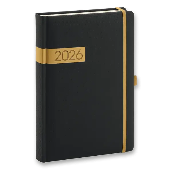 Denní diář Presco Twill 2026 - A5, černý