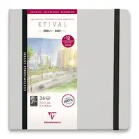 Akvarelové album Clairefontaine Etival Cold Pressed - s pohledy, 21 x 21 cm, 24 listů, 300 g