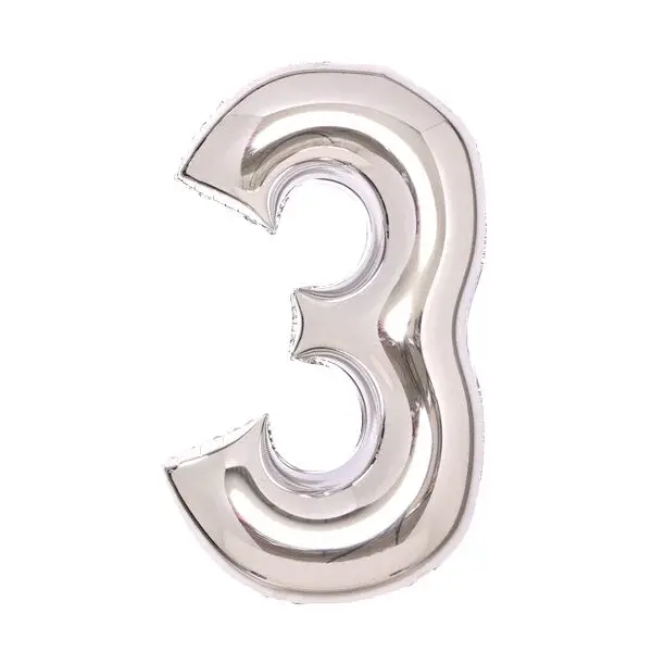 Nafukovací číslice, stříbrné - 3