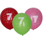Balónek nafukovací 30cm - sada 5ks, s číslem 7